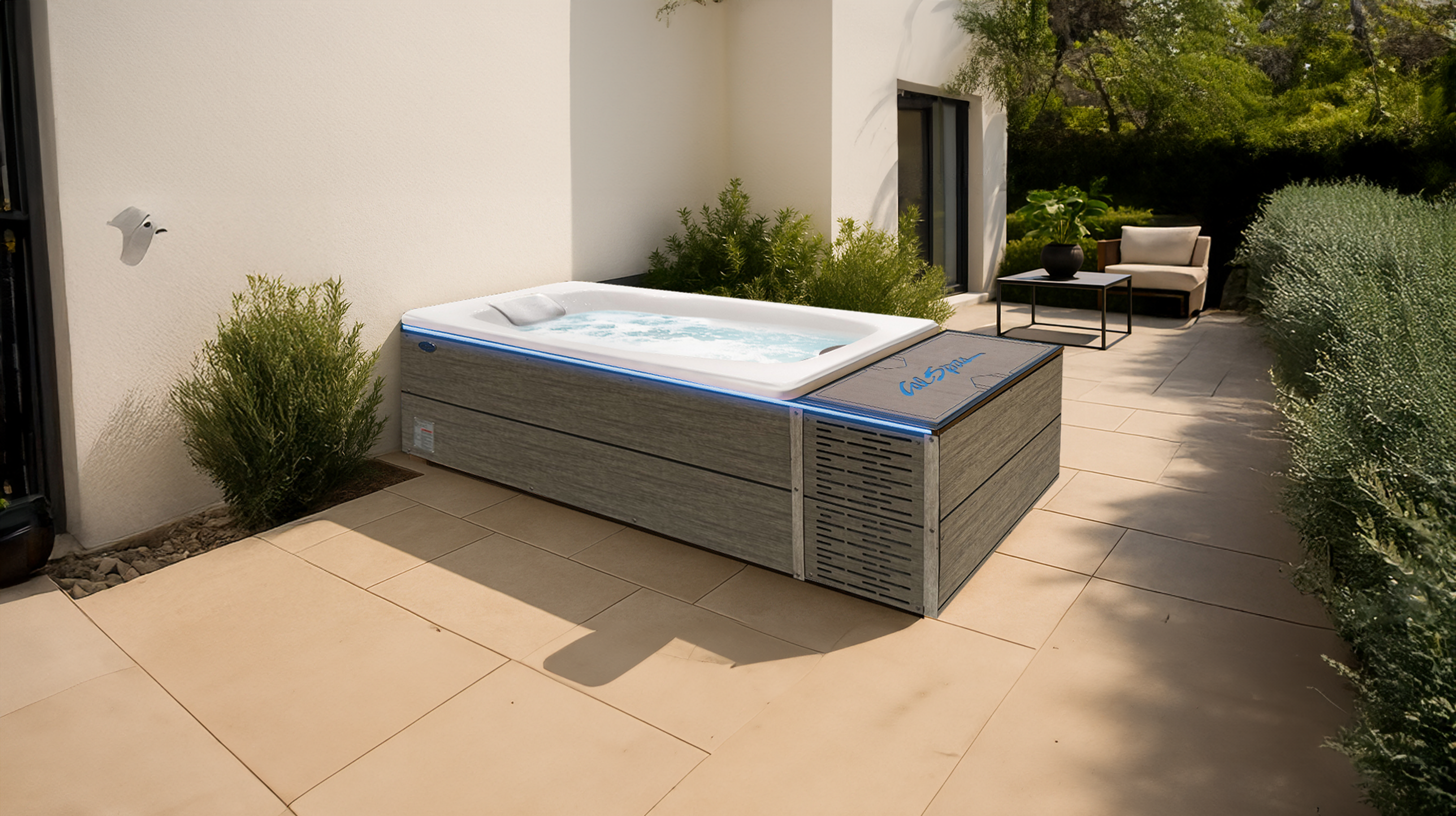 Cal Spas hot tub being used in a family setting