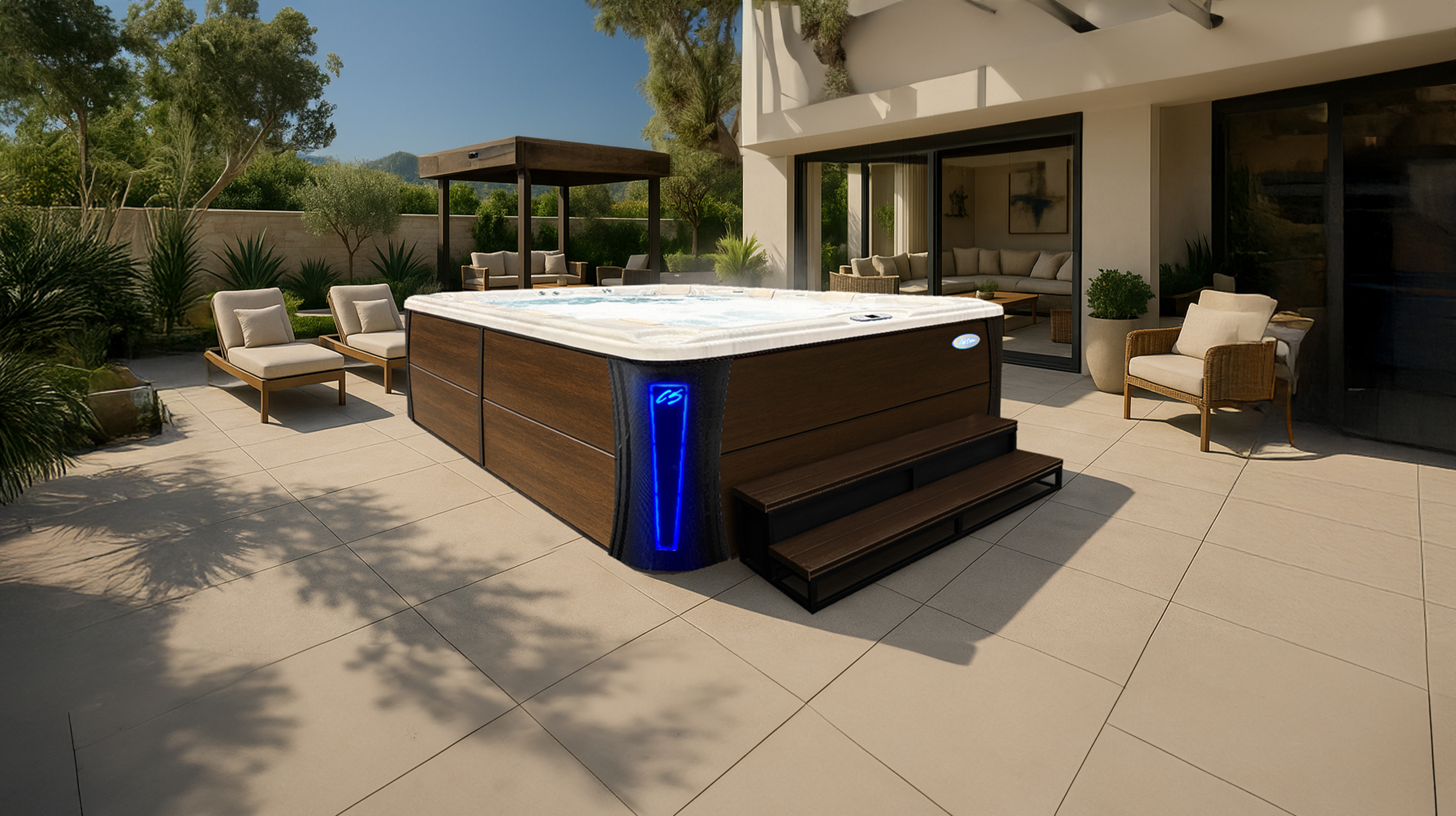 Cal Spas hot tub being used in a family setting