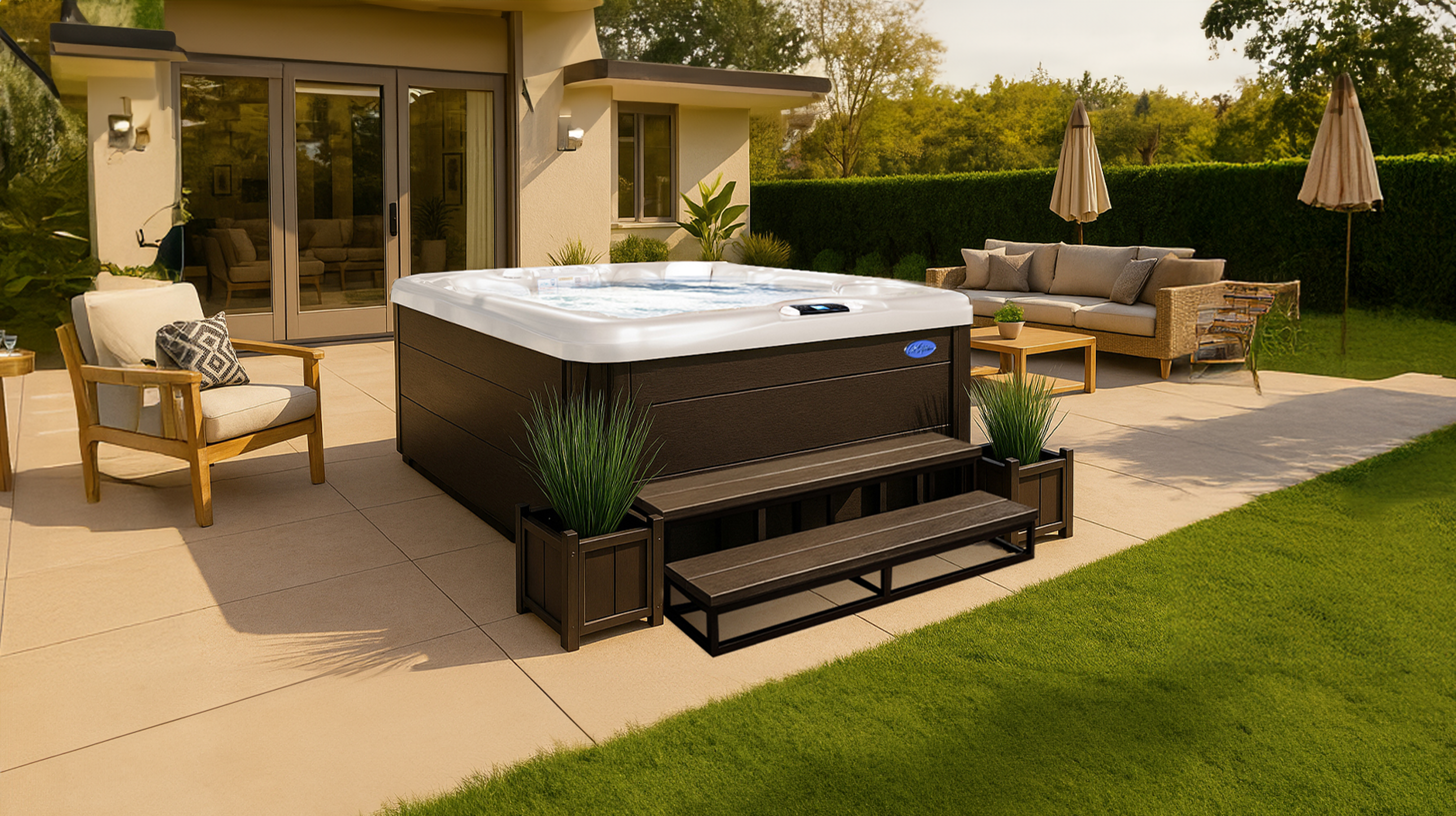 Cal Spas hot tub being used in a family setting