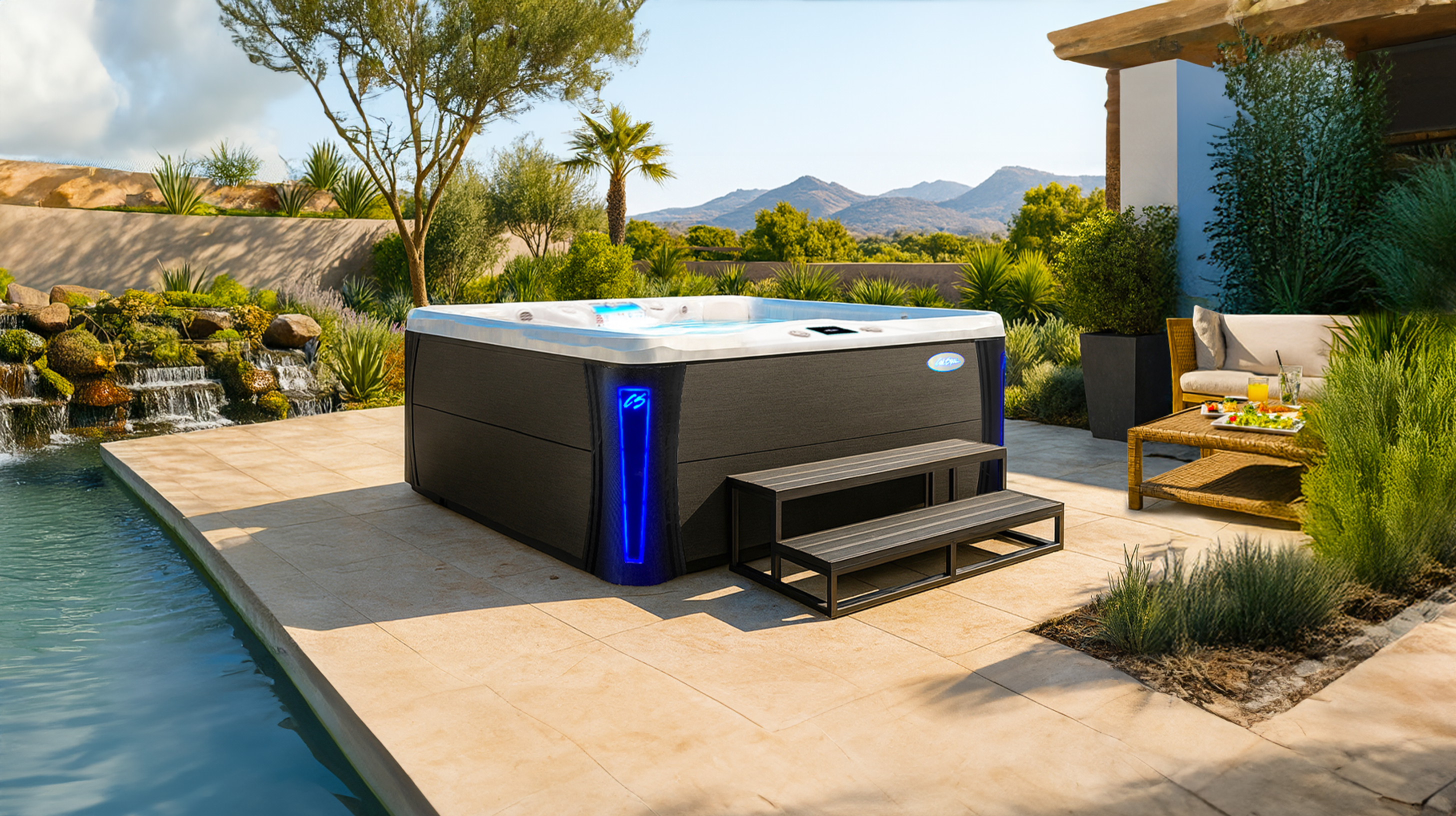Cal Spas hot tub being used in a family setting