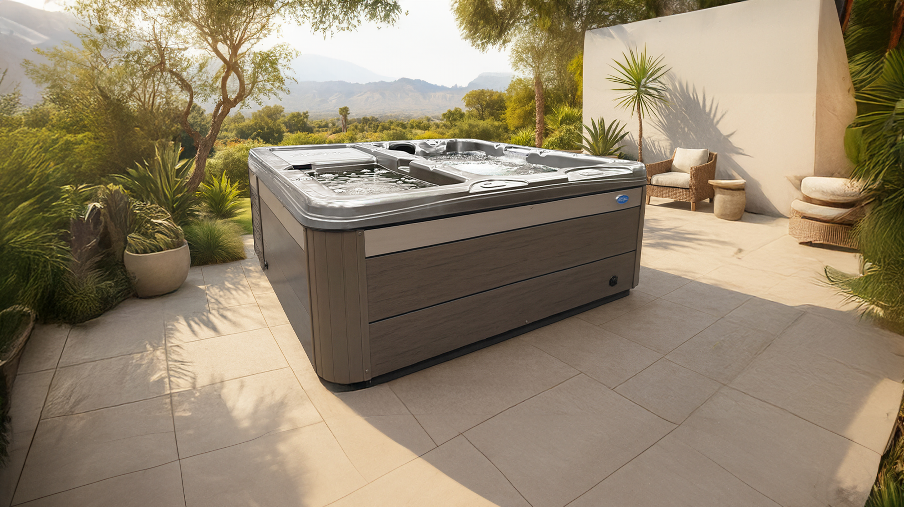 Cal Spas hot tub being used in a family setting